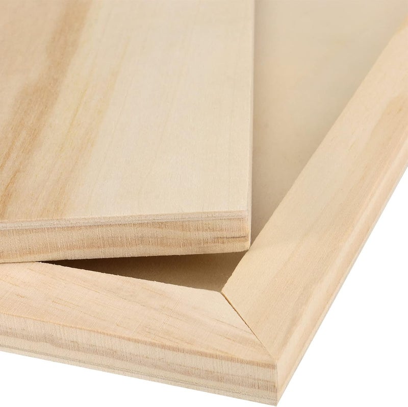 JOIKIT 10 Pack 9 x 12 Inch Wood Canvas Panels, Wooden Canvas Board Unfinished Wood Cradled Painting Panel Boards, Artist Wooden Canvases for Burning, Pouring, String Art, Crafts - Image 3